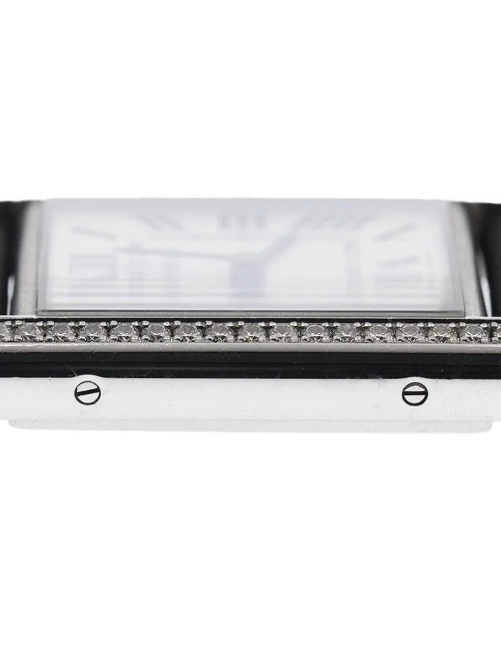 CARTIER tank mast LM W4TA0017 Diamond Bezel Silver Dial Quartz Boy's_966431